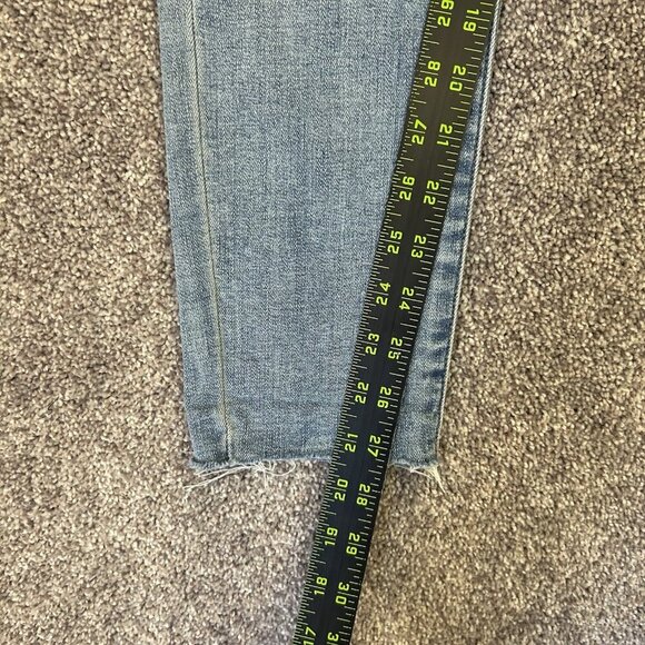 Express Womens Skinny Jeans Size 6 R Blue Denim High Rise Distressed Stretch GUC - Picture 12 of 15